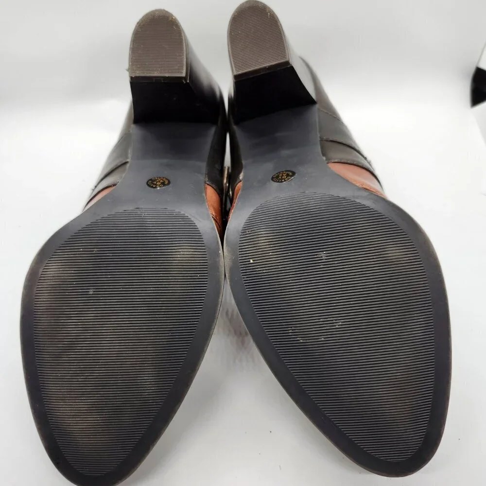 Liz&Co Chelsea Heels Buckle Two Tone‎ Brown Womans Size 7M
